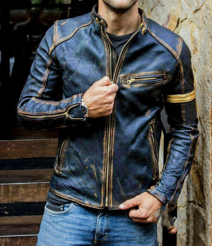 Motorcycle Leather Jacket For Men - Image 6