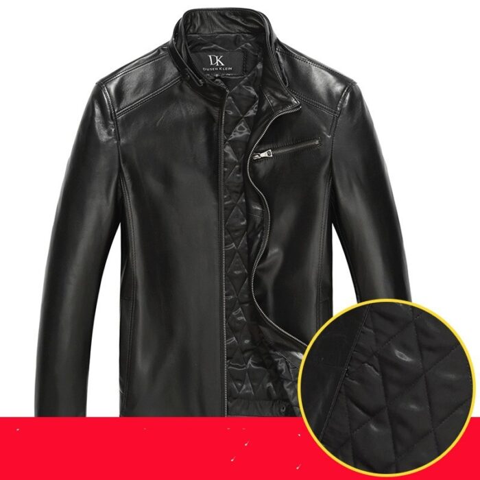 Men's leather leather jacket - Image 6