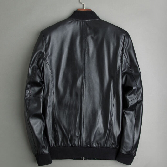 Sheepskin leather jacket motorcycle - Image 2