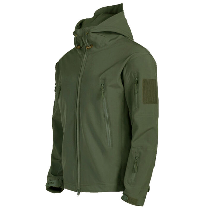 Soft Shell Jacket Men Windproof Hooded Jacket - Image 4