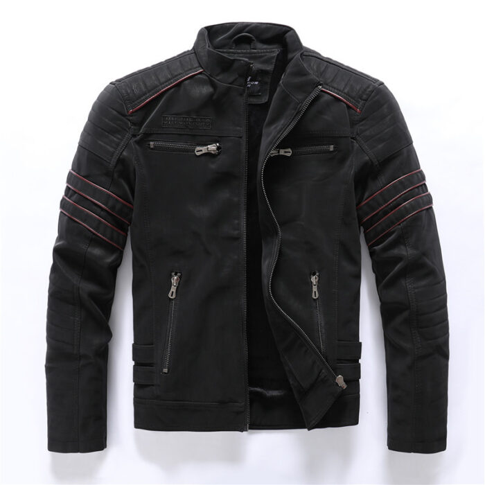 Men Fashion Pu Leather Jackets Coats - Image 5