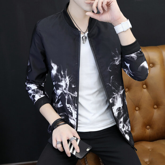 Cultivate One's Morality Collar Printed Coat Jackets Men - Image 5