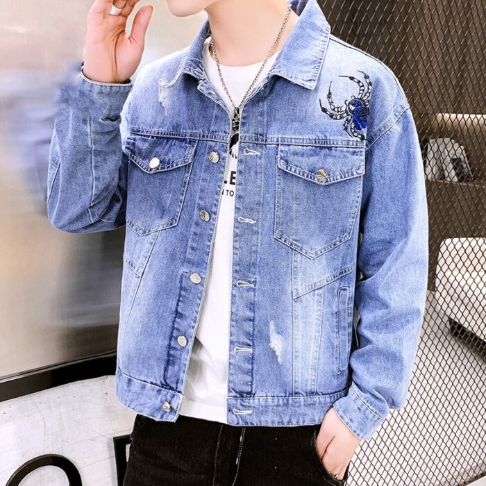 Mens Denim Jacket New Spring Korean Version Of The Trend Of All-Match Casual Spring And Autumn Mens Jackets - Image 6