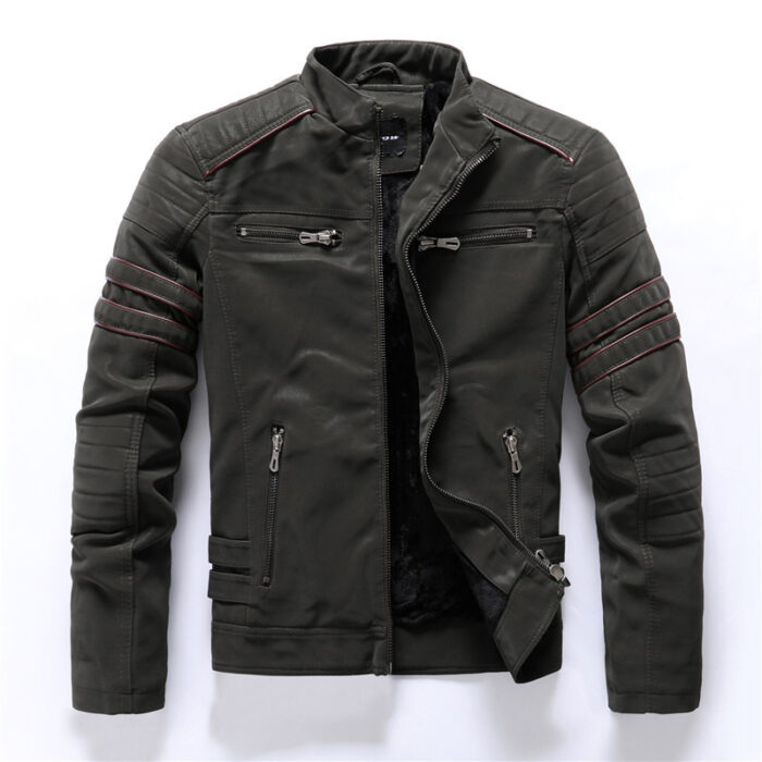 Men's leather washed leather jacket - Image 4