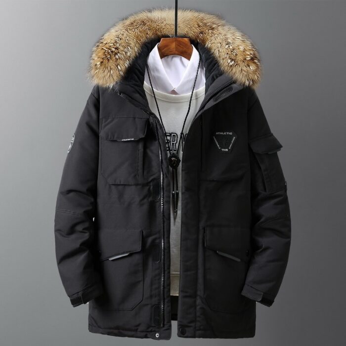 Outdoor men and women mid-length loose couple custom thick coat - Image 2