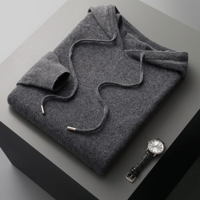 Wool Hoodie Men's Hooded Long-sleeved Sweater Pullover - Image 8