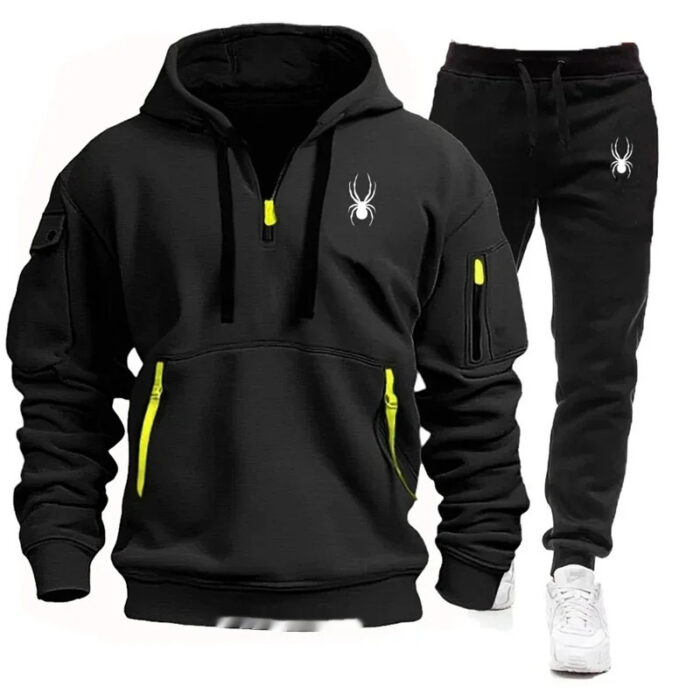 Casual Men's Pocket Polyester Sports Suit - Image 8