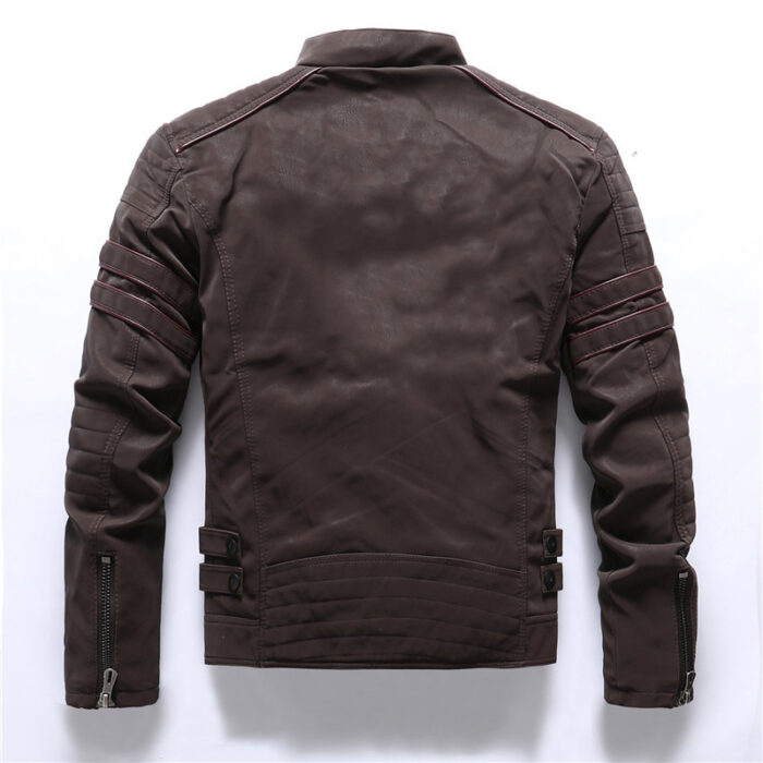 Men's leather washed leather jacket - Image 7