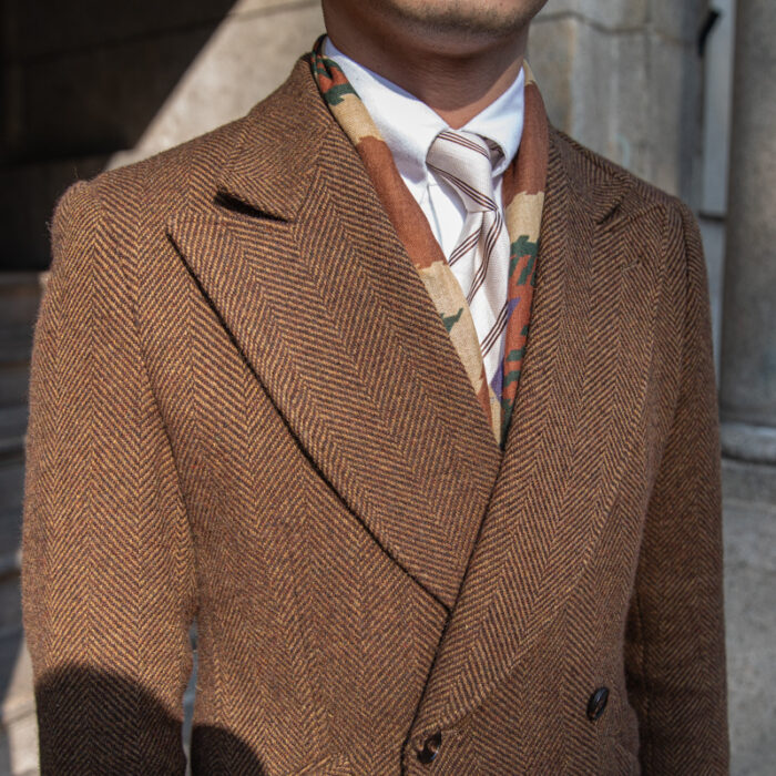 Men's Vintage Wool Brown Denim Jacket - Image 6