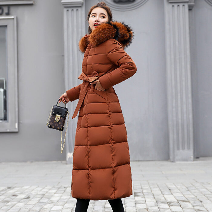 Slim-fit Over-the-knee Padded Cotton Coat Winter Coat - Image 6