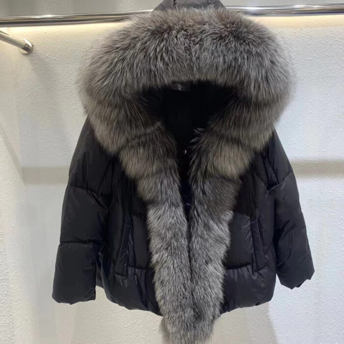 Fox Big Fur Collar Duck Down Down Jacket Female - Image 7