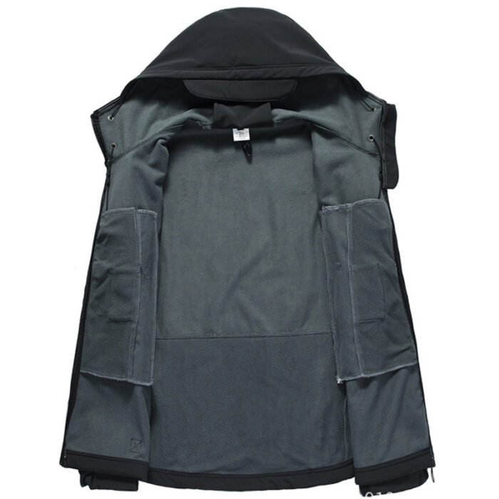 Soft Shell Jacket Men Windproof Hooded Jacket - Image 2