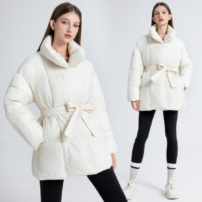 Plus Size Women's Mid-length Down Cotton-padded Jacket Thickened - Image 3