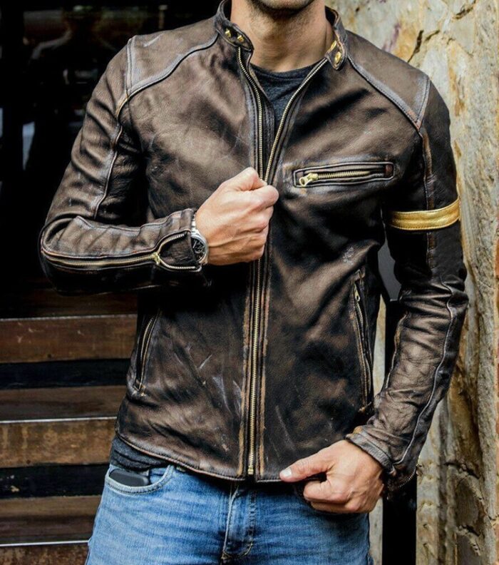 Motorcycle Leather Jacket For Men - Image 3