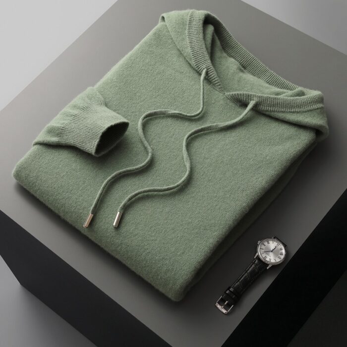 Wool Hoodie Men's Hooded Long-sleeved Sweater Pullover - Image 2