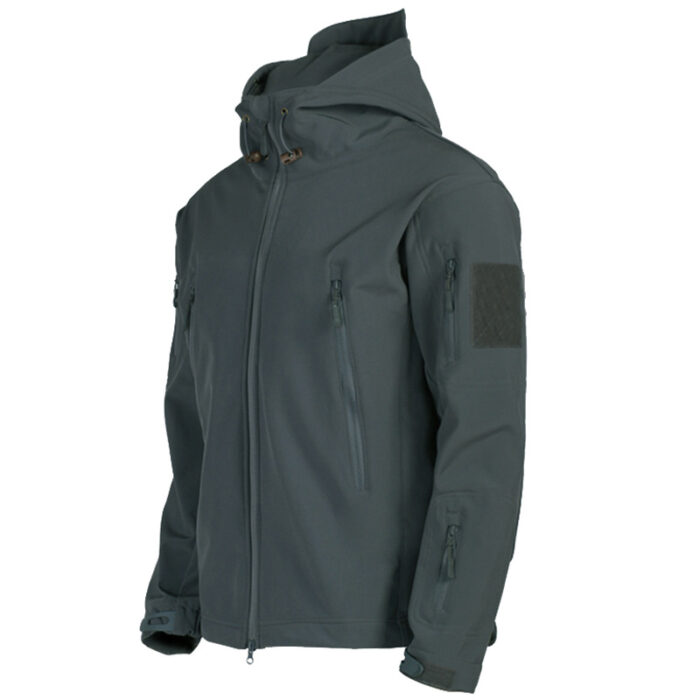 Soft Shell Jacket Men Windproof Hooded Jacket - Image 7