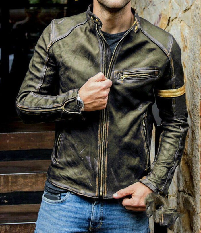 Motorcycle Leather Jacket For Men - Image 5