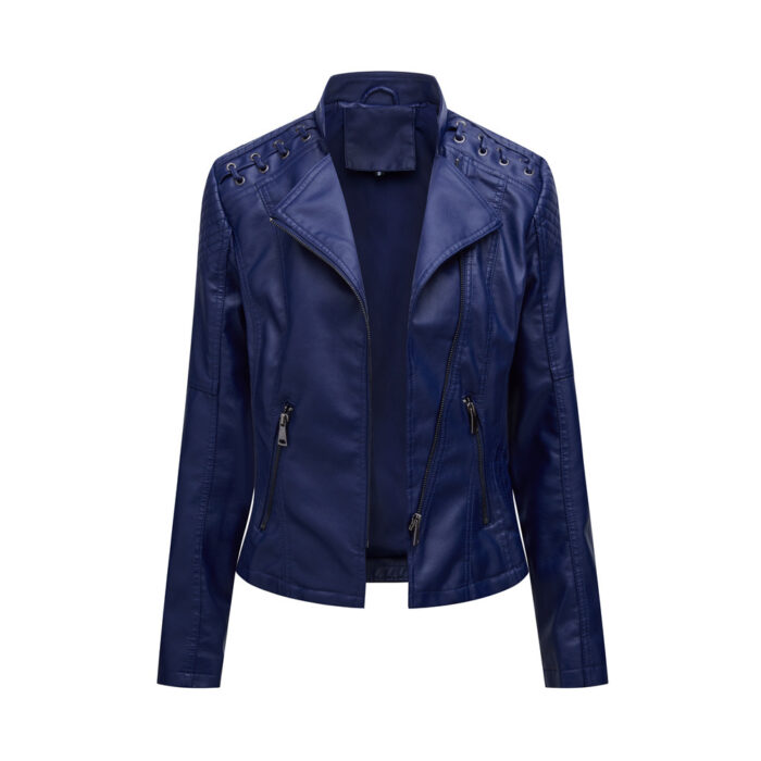 Women's Leather Jackets Women's Short Jackets Slim Thin Leather Jackets Ladies Motorcycle Suits - Image 6