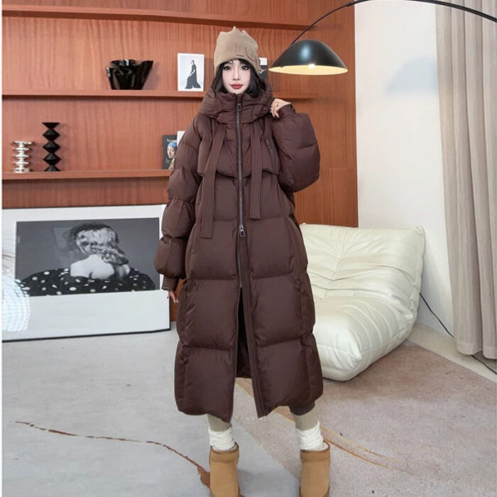 Padded Down Jacket Female Long Below The Knee - Image 5