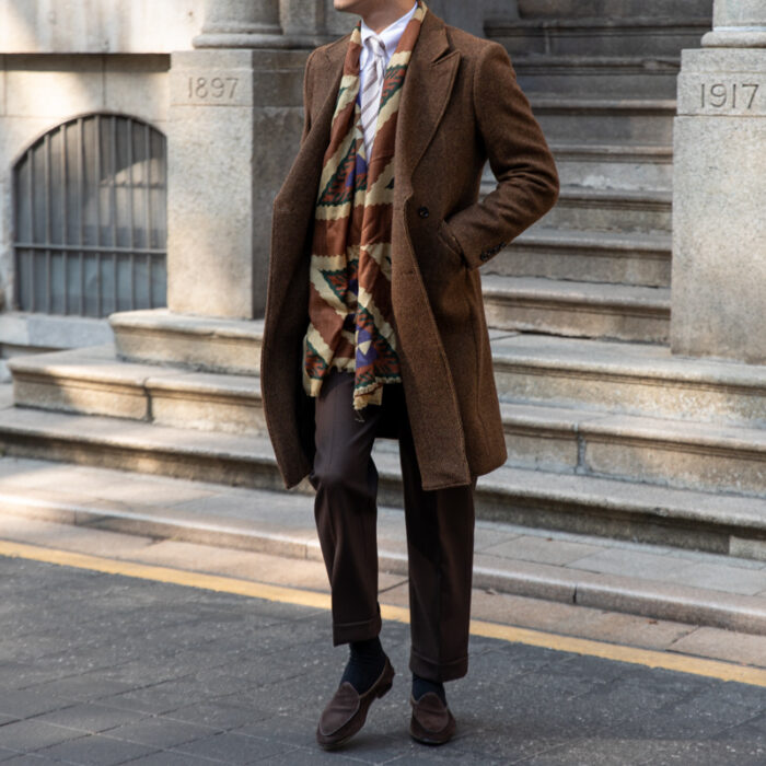 Men's Vintage Wool Brown Denim Jacket - Image 3