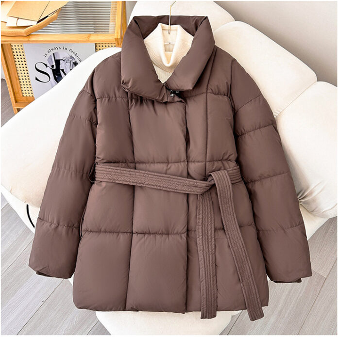 Waist-controlled Lace-up Cotton Coat Jacket Women - Image 7