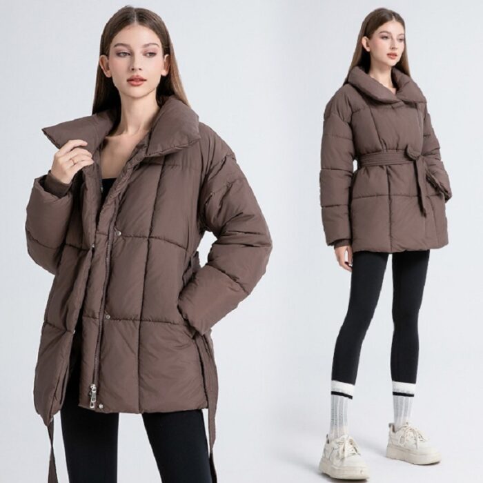 Plus Size Women's Mid-length Down Cotton-padded Jacket Thickened - Image 8