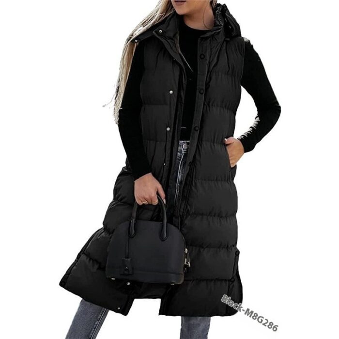 Women's Casual Mid-length Vest Zipper Single-breasted Jacket - Image 6