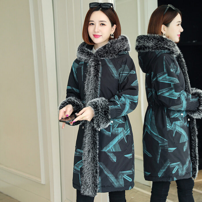 Parka Fur Female Large Fur Collar Cotton Clothes - Image 2