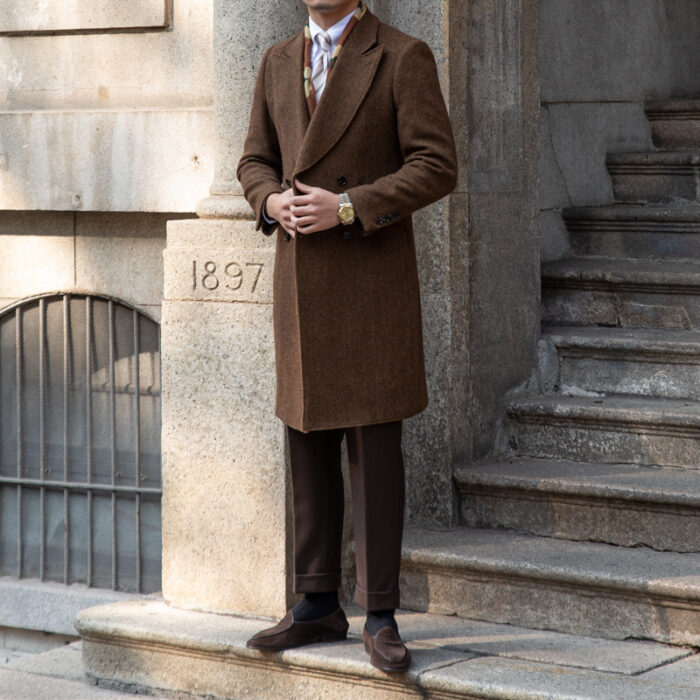 Men's Vintage Wool Brown Denim Jacket - Image 4