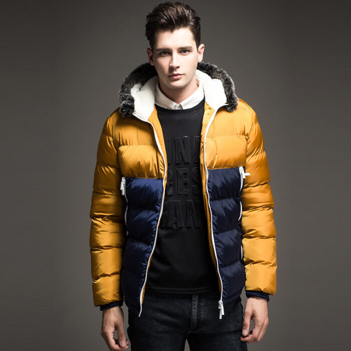 Winter Fashion Padded Coat Stitching Hood - Image 5